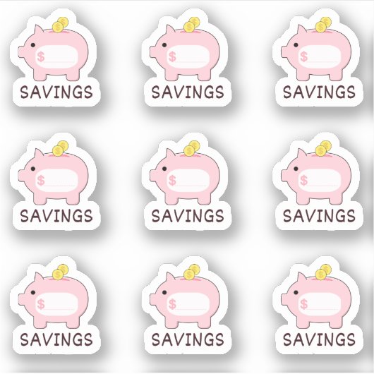 Piggy Bank Geld Besparing Tracker Mini Bujo Planne Sticker (Voorkant)