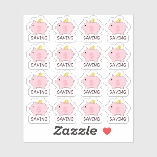 Piggy Bank Geld Spaar Tracker Bujo Planner Sticker (Vel)