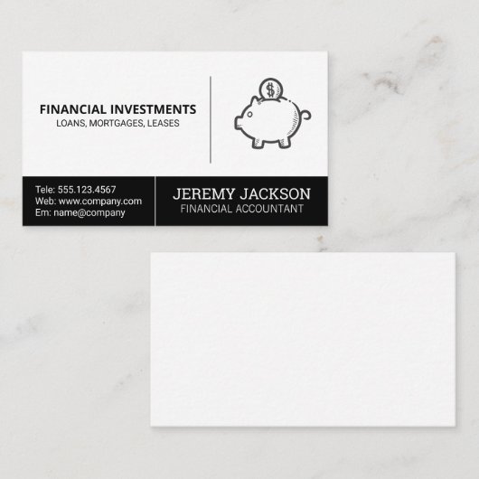 Piggy Bank | Investering Visitekaartje (Voorkant / Achterkant)
