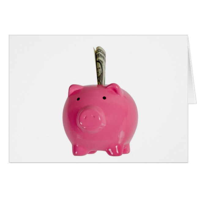 Piggy bank met geld (Voorkant Horizontaal)