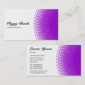Piggy Bank - Paars en wit Visitekaartje (Voorkant / Achterkant)