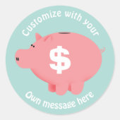 Piggy Bank Ronde Sticker (Voorkant)