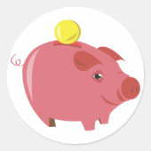 Piggy Bank Ronde Sticker (Voorkant)