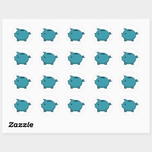 Piggy Bank Ronde Sticker (Vel)