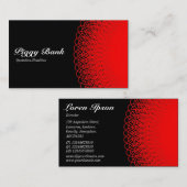 Piggy Bank - Rood op zwart Visitekaartje (Voorkant / Achterkant)
