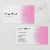 Piggy Bank - Roze en Wit Visitekaartje (Voorkant / Achterkant)
