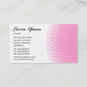 Piggy Bank - Roze en Wit Visitekaartje (Achterkant)