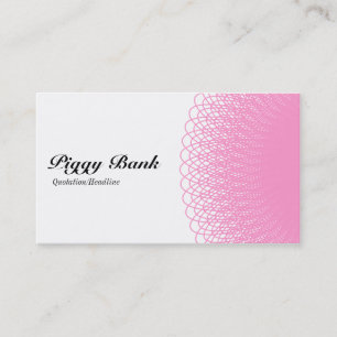 Piggy Bank - Roze en Wit Visitekaartje