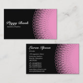 Piggy Bank - Roze op zwart Visitekaartje (Voorkant / Achterkant)