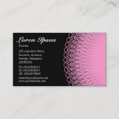Piggy Bank - Roze op zwart Visitekaartje (Achterkant)