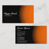Piggy Bank - Sinaasappel op zwart Visitekaartje (Voorkant / Achterkant)