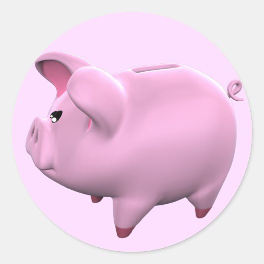 Piggy Bank Toon Sticker (Voorkant)