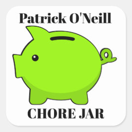 Piggy Bank Vierkante Sticker