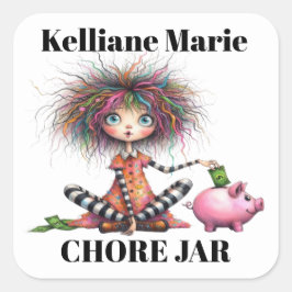 Piggy Bank Vierkante Sticker