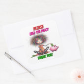 Piggy Bank Vierkante Sticker (Envelop)