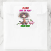 Piggy Bank Vierkante Sticker (Tas)