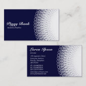 Piggy Bank - White op Deep Blue 00033 Visitekaartje (Voorkant / Achterkant)