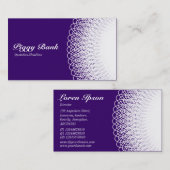 Piggy Bank - White op Deep Paars 330066 Visitekaartje (Voorkant / Achterkant)
