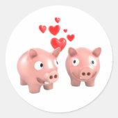 Piggy Banks In Liefde Stickers (Voorkant)