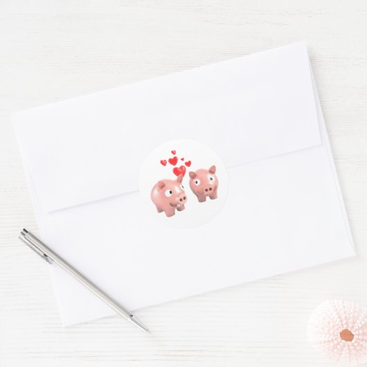 Piggy Banks In Liefde Stickers (Envelop)