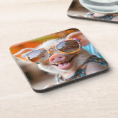 Piggy beach time bier onderzetter (Linkerzijde)