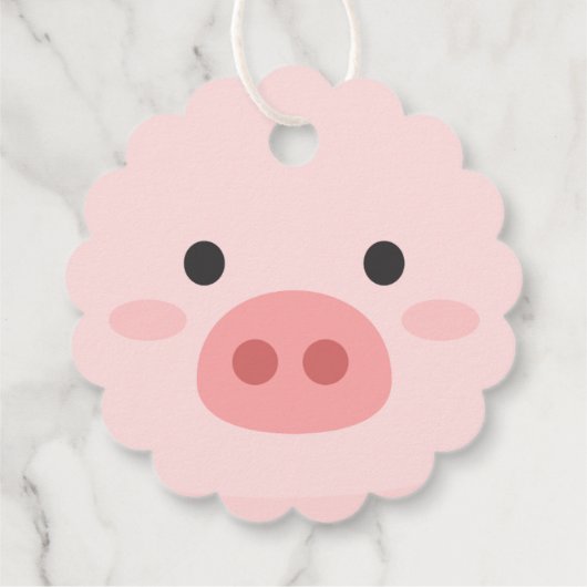 Piggy Birthday Kinder kunst Bedankjes Labels (Achterkant)