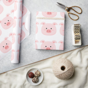 Piggy Birthday Kinder kunst Cadeaupapier