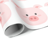 Piggy Birthday Kinder kunst Cadeaupapier (Rol Hoek)