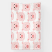Piggy Birthday Kinder kunst Spandoek (Verticaal)
