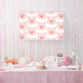 Piggy Birthday Kinder kunst Spandoek