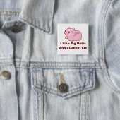 Piggy Butts Pin Vierkante Button 5,1 Cm (In situ)