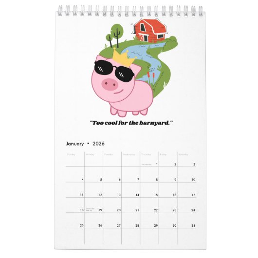 piggy calendar kalender (Jan 2026)