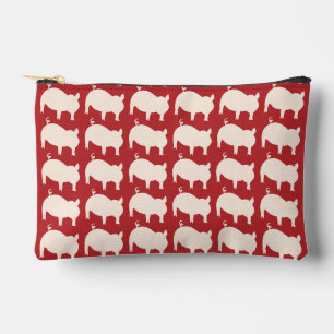 Piggy Charm Rood Wit Print Cut Naaien Klein Etui