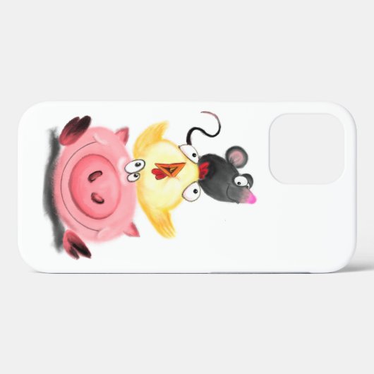 Piggy Chick and Mouse Friends Fun Case-Mate iPhone Case (Achterkant (horizontaal))