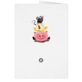 Piggy Chick en Mouse Friends Birthday Kaart (Achterkant)
