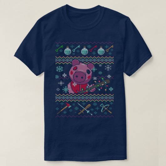 Piggy Christmas Sweater T-shirt (Design voorkant)