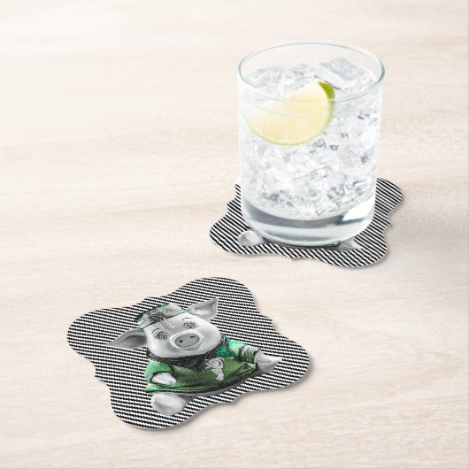 Piggy Coaster Kartonnen Onderzetters (Insitu)