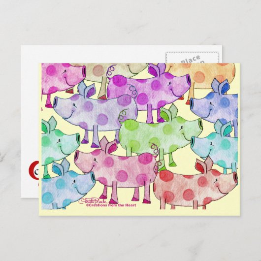 Piggy Collage Briefkaart (Voorkant / Achterkant)