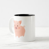 Piggy Cute Tweekleurige Koffiemok (Voorkant links)