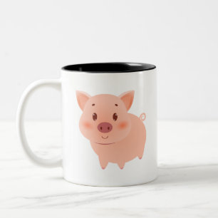 Piggy Cute Tweekleurige Koffiemok