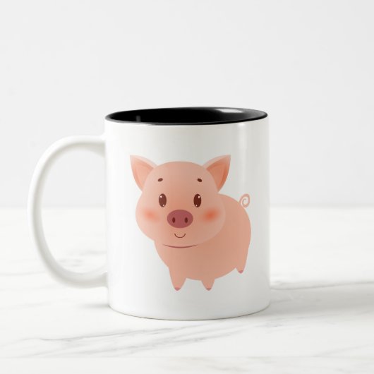 Piggy Cute Tweekleurige Koffiemok (Links)