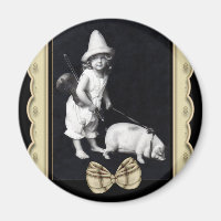 Piggy en ik  Fotografie Koelkastmagneet