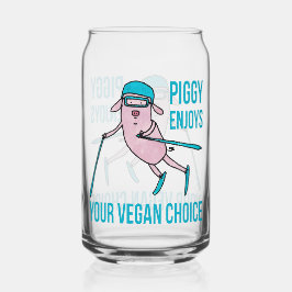 Piggy Enjoys Your Vegan Choice - Blikvorm Glas