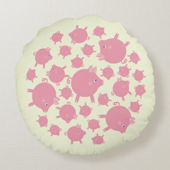 Piggy Explosieronde Kussen (geel) (Achterkant)