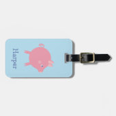 Piggy Explosion Bagage Label (blauw) (Voorkant horizontaal)