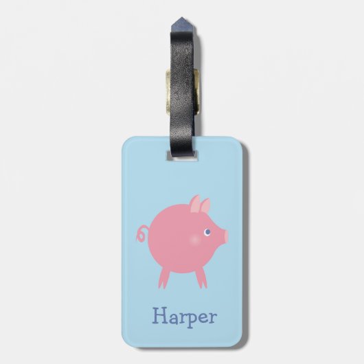 Piggy Explosion Bagage Label (blauw) (Achterkant verticaal)