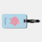Piggy Explosion Bagage Label (blauw) (Achterkant horizontaal)