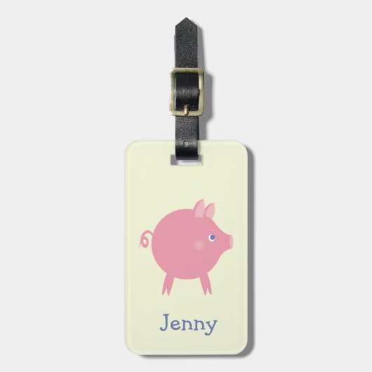 Piggy Explosion Bagage Label (geel) (Voorkant verticaal)
