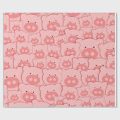 Piggy Face Fun Cadeaupapier (Vlak)