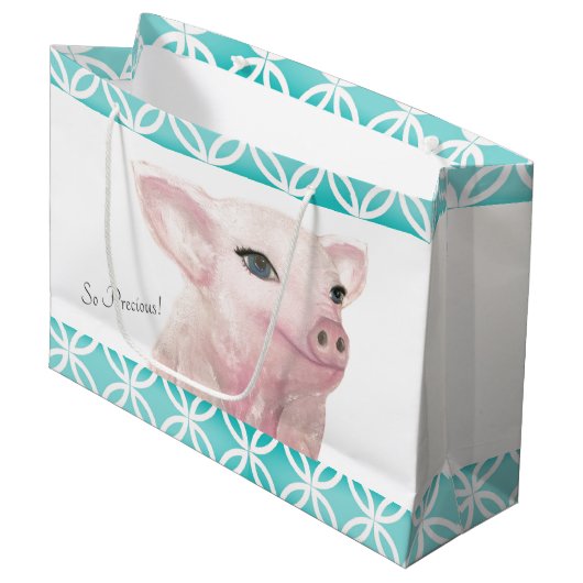 Piggy Gift Bag "Zo waardevol" Groot Cadeauzakje (Voorkant Gekanteld)